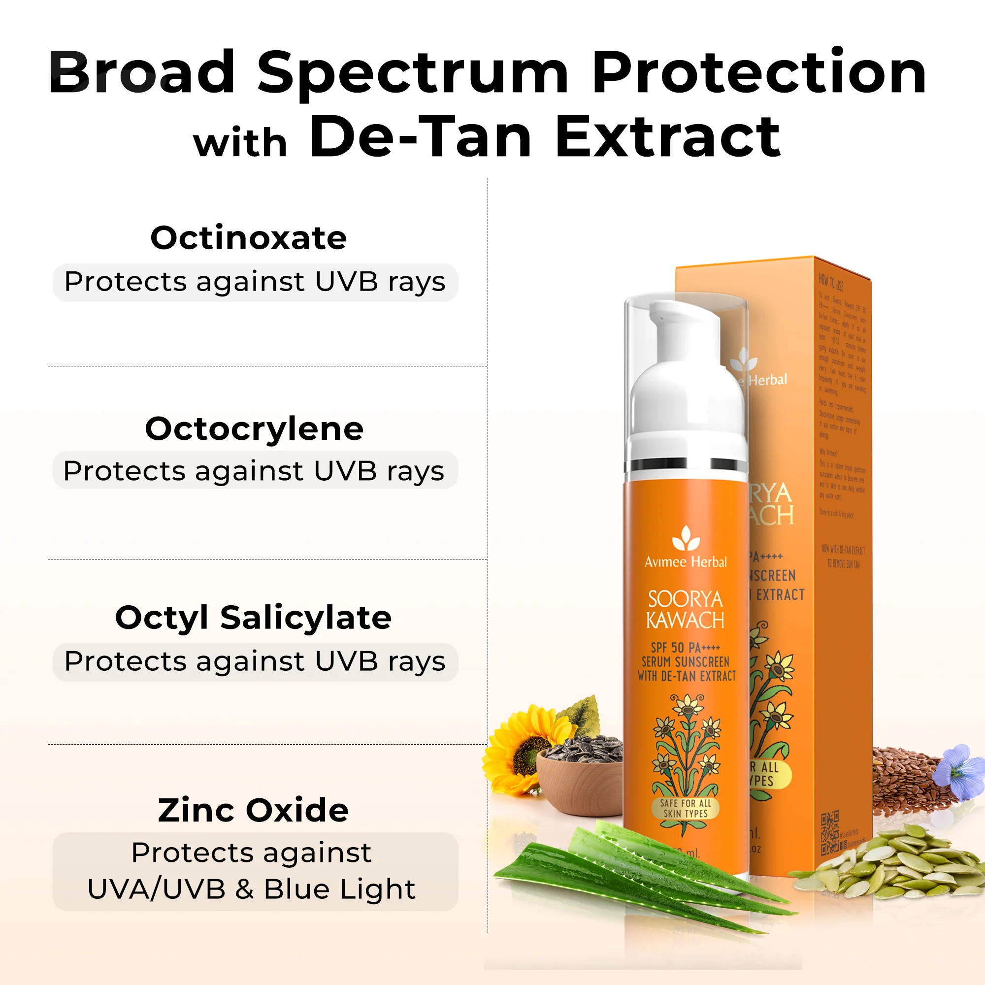 Soorya Kawach SPF50 PA++++ Hybrid Sunscreen with De-Tan Extract - Image 8