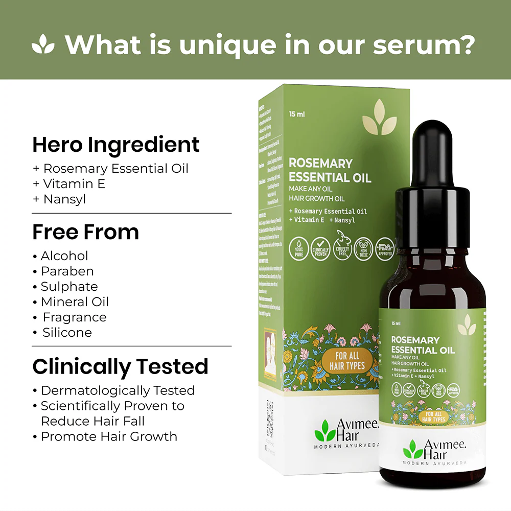 Rosemary Essential Hair Oil with Vitamin E & Nansyl - Image 3