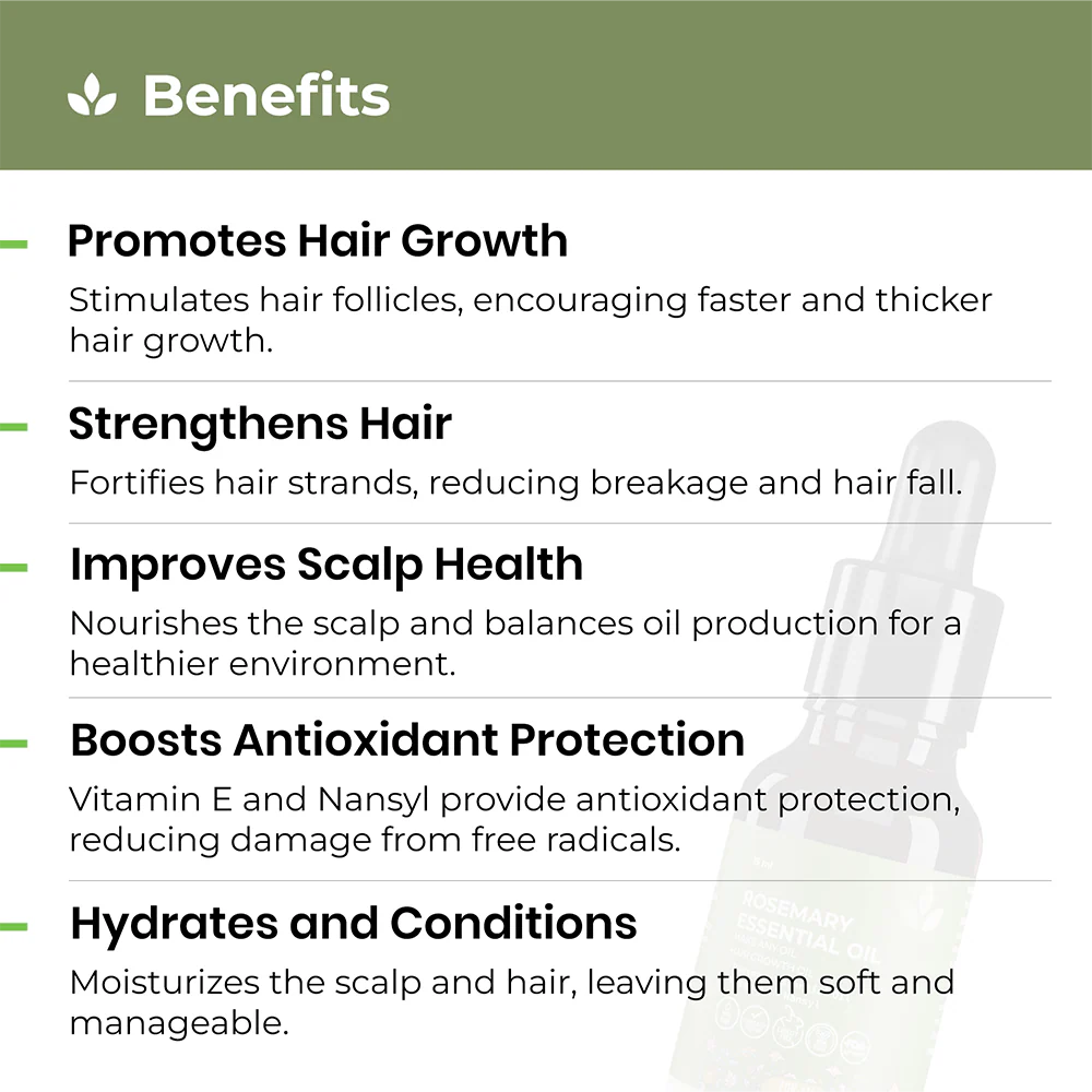 Rosemary Essential Hair Oil with Vitamin E & Nansyl - Image 4